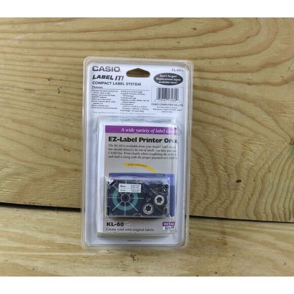 New Casio Ez Label Printer Label It KL-60-L Thermal Label Maker Sealed - Picture 2 of 2